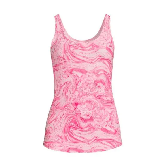 NWT Pink Marble Scoop Neck Tank Top - Women's Juniors Size M (7-9) Shirt - Picture 1 of 3